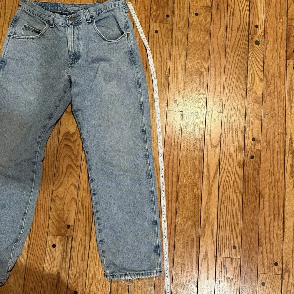 Work Sport Flannel Lined Jeans Mens 32x30 Light Wash Workwear Grunge Denim